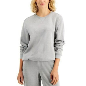 Karen Scott Gray Fleece Lined Pullover Sweatshirt L